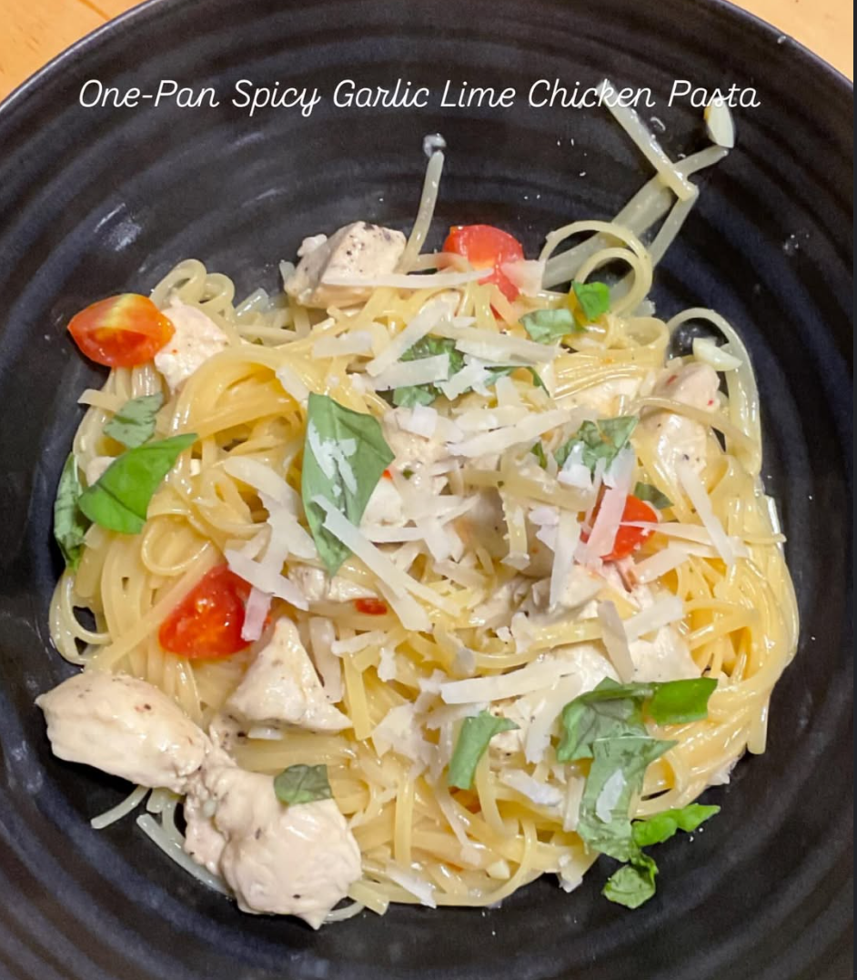One Pan Spicy Garlic Lime Chicken Pasta
