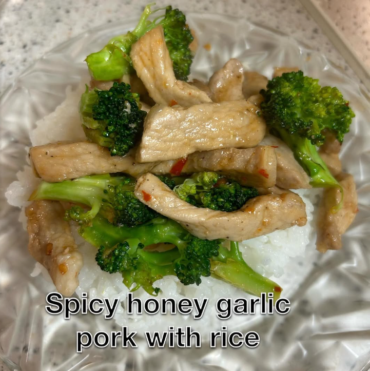 Spicy Honey Garlic Pork with Rice